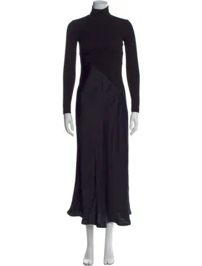 Pre-owned Rosetta Getty Turtleneck Long Dress In Blue