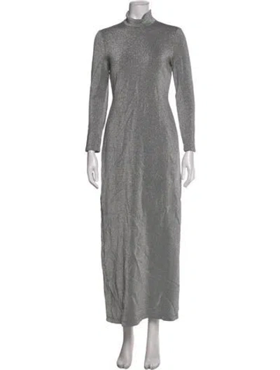 Pre-owned Rosetta Getty Turtleneck Long Dress In Gray