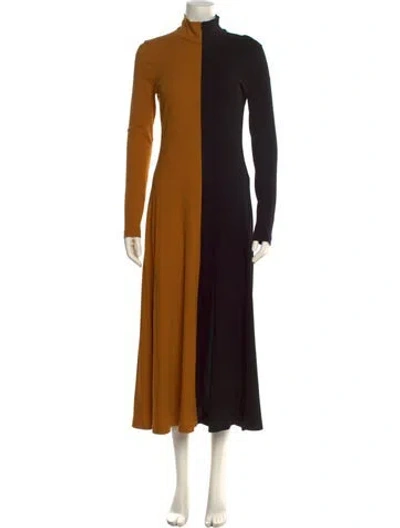 Pre-owned Rosetta Getty Turtleneck Long Dress In Multi