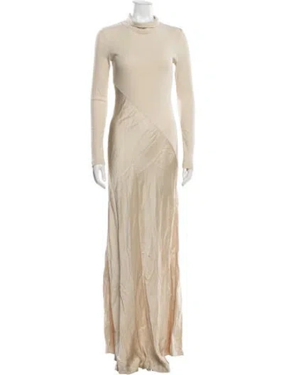 Pre-owned Rosetta Getty Turtleneck Long Dress In Neutrals