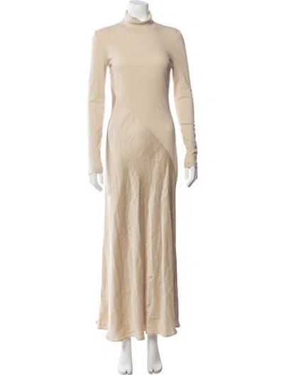 Pre-owned Rosetta Getty Turtleneck Long Dress In Neutrals