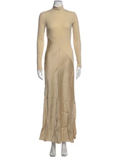 Pre-owned Rosetta Getty Turtleneck Long Dress W/ Tags In Neutrals