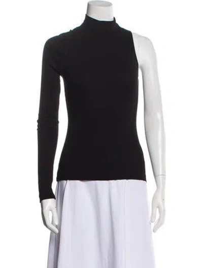 Pre-owned Rosetta Getty Turtleneck Long Sleeve Top In Black