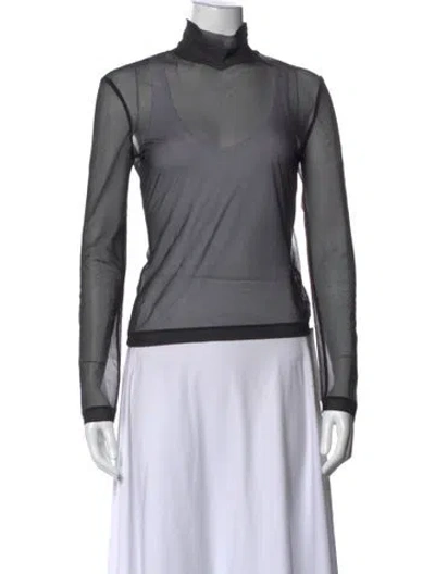 Pre-owned Rosetta Getty Turtleneck Long Sleeve Top In Black