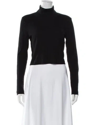 Pre-owned Rosetta Getty Turtleneck Long Sleeve Top In Black