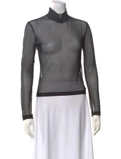 Pre-owned Rosetta Getty Turtleneck Long Sleeve Top W/ Tags In Gray