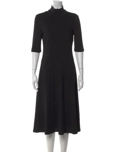 Pre-owned Rosetta Getty Turtleneck Midi Length Dress In Black