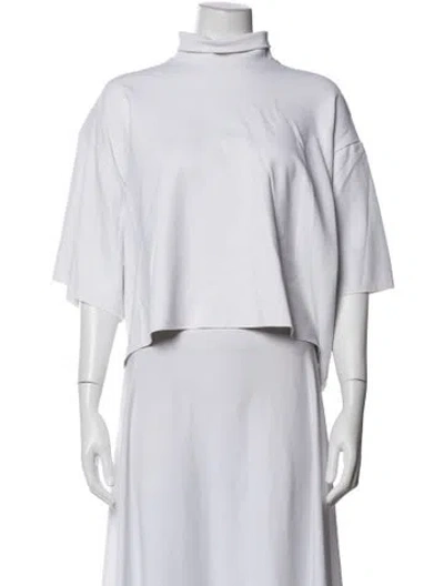 Pre-owned Rosetta Getty Turtleneck Short Sleeve Top In Neutral