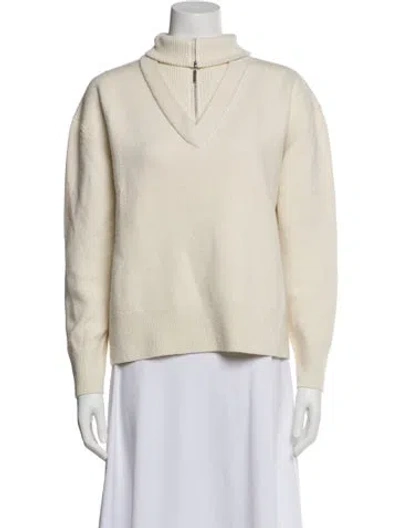Pre-owned Rosetta Getty Turtleneck Sweater In White