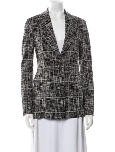 Pre-owned Rosetta Getty Tweed Pattern Blazer In Black