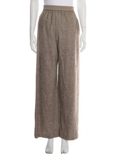 Pre-owned Rosetta Getty Tweed Pattern Wide Leg Pants In Brown