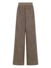 Rosetta Getty Tweed Wide-leg Trousers In Brown