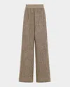 Rosetta Getty Tweed Wide-leg Trousers In Neutral