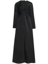 Rosetta Getty Twist-detail Long-sleeve Maxi Dress In Schwarz
