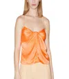 Rosetta Getty Twist Front Camisole In Hot Orange In Orange