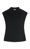 Rosetta Getty Twist-neck Jersey Top In Black