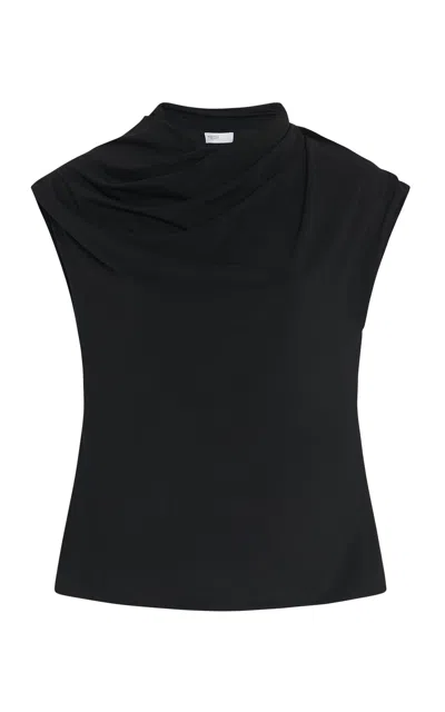Rosetta Getty Twist-neck Jersey Top In Black