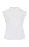 Rosetta Getty Twist-neck Jersey Top In White