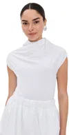 Rosetta Getty Twist-neck Jersey Top In White