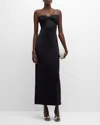 Rosetta Getty Twist-detail Strapless Maxi Dress In Black