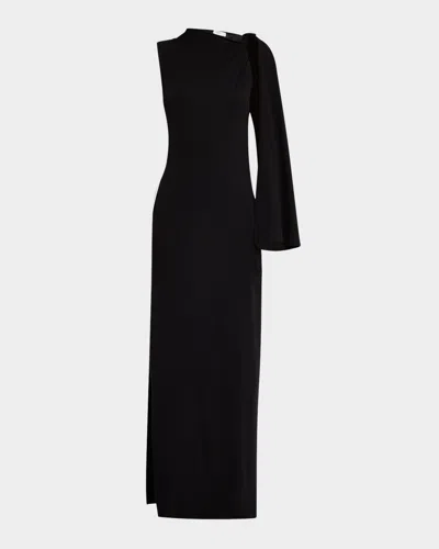 Rosetta Getty Twisted Cape Maxi Dress In Black