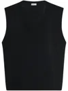 Rosetta Getty V-neck Knitted Vest In Black