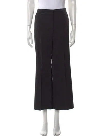 Pre-owned Rosetta Getty Virgin Wool Wide Leg Pants In Black