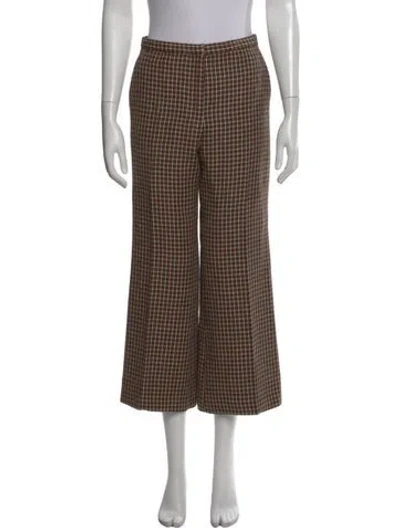 Pre-owned Rosetta Getty Virgin Wool Wide Leg Pants In Brown