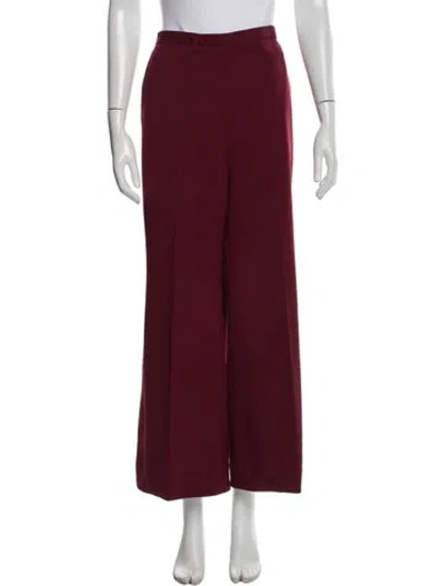 Pre-owned Rosetta Getty Virgin Wool Wide Leg Pants In Red