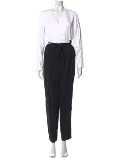 Pre-owned Rosetta Getty V-neck Jumpsuit In Black
