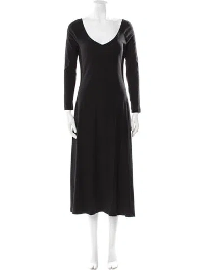 Pre-owned Rosetta Getty V-neck Long Dress In Black