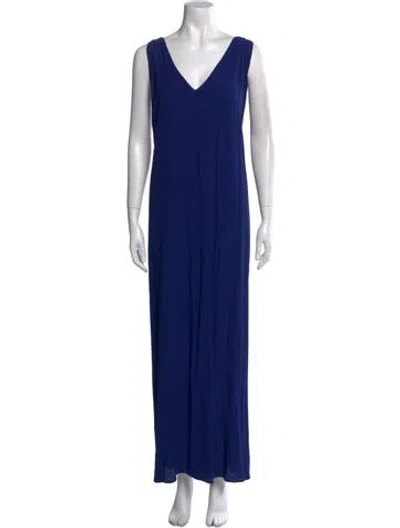 Pre-owned Rosetta Getty V-neck Long Dress In Blue