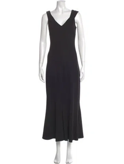 Pre-owned Rosetta Getty V-neck Long Dress In Gray