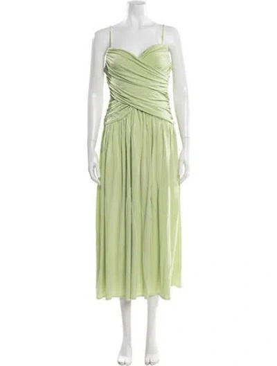 Pre-owned Rosetta Getty V-neck Long Dress In Green