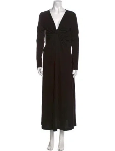 Pre-owned Rosetta Getty V-neck Long Dress W/ Tags In Black