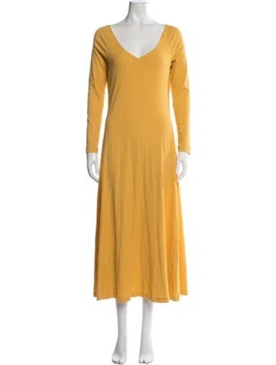 Pre-owned Rosetta Getty V-neck Long Dress W/ Tags In Yellow