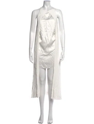 Pre-owned Rosetta Getty V-neck Long Dress In White