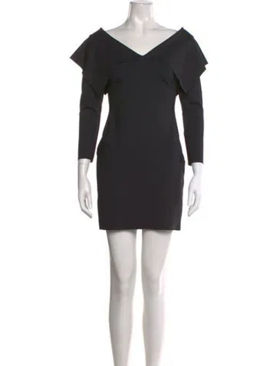 Pre-owned Rosetta Getty V-neck Mini Dress In Black