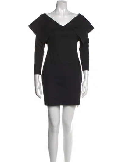 Pre-owned Rosetta Getty V-neck Mini Dress In Black