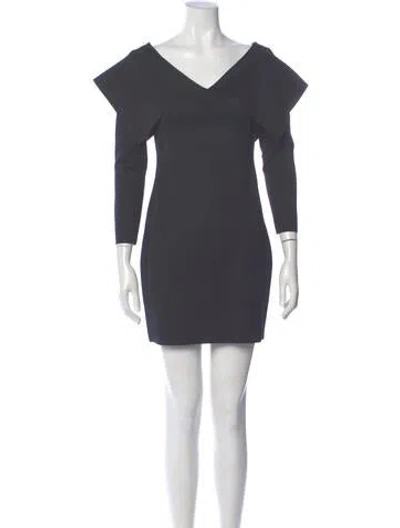 Pre-owned Rosetta Getty V-neck Mini Dress In Gray