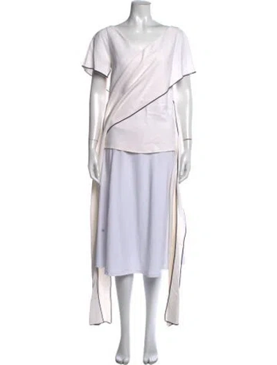 Pre-owned Rosetta Getty V-neck Short Sleeve Top In Neutrals