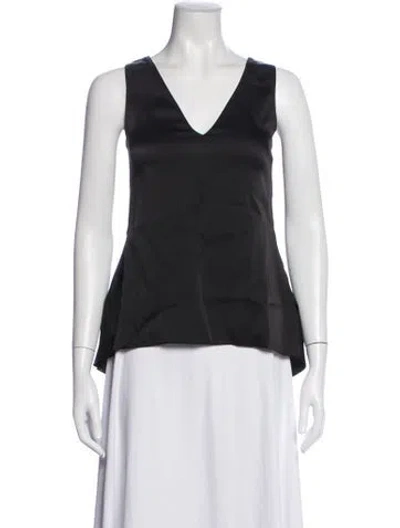 Pre-owned Rosetta Getty V-neck Sleeveless Top In Black