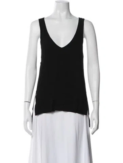 Pre-owned Rosetta Getty V-neck Sleeveless Top In Black