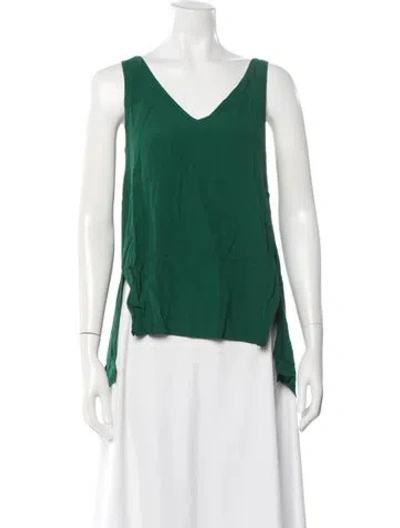 Pre-owned Rosetta Getty V-neck Sleeveless Top In Green