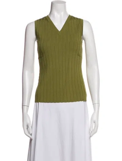 Pre-owned Rosetta Getty V-neck Sleeveless Top W/ Tags In Green