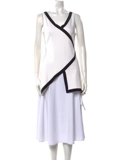 Pre-owned Rosetta Getty V-neck Sleeveless Tunic In Neutral