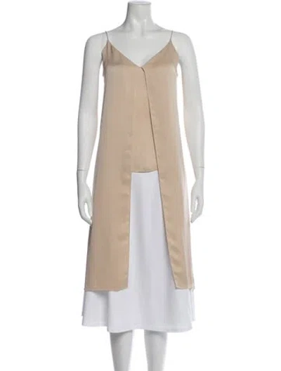 Pre-owned Rosetta Getty V-neck Sleeveless Tunic In Neutral