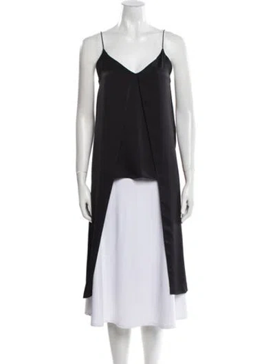 Pre-owned Rosetta Getty V-neck Sleeveless Tunic W/ Tags In Black