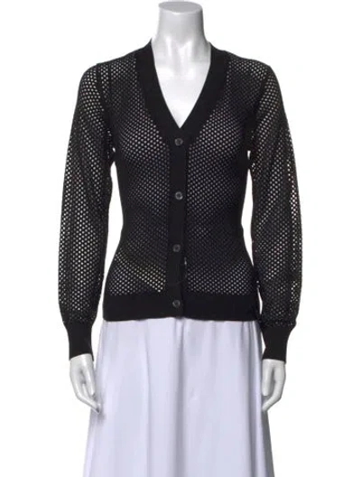 Pre-owned Rosetta Getty V-neck Sweater In Black