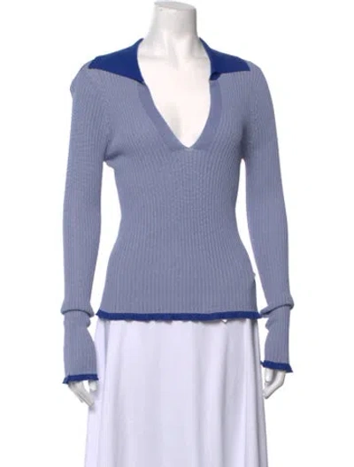 Pre-owned Rosetta Getty V-neck Sweater In Blue